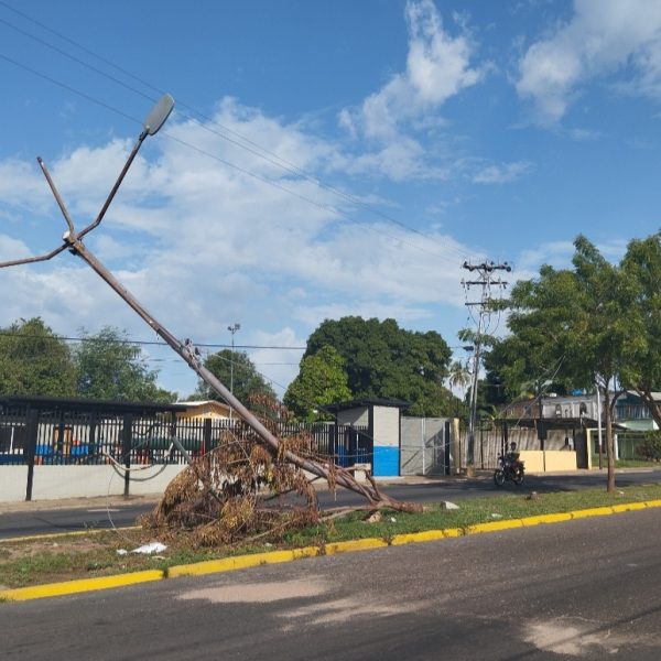 En la avenida España hay un poste que lleva un mes caído