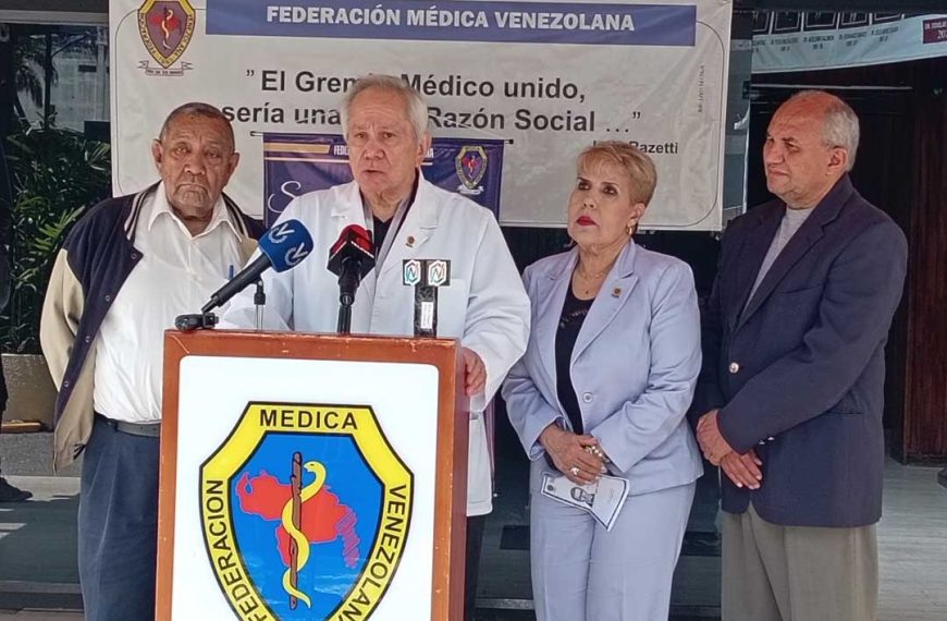 Federación Médica Venezolana pide al Gobierno invertir en salud