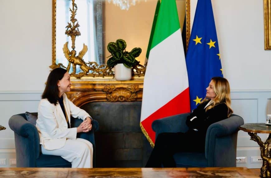 Meloni y Machado se reúnen en Roma para afianzar la «nueva página» de Venezuela